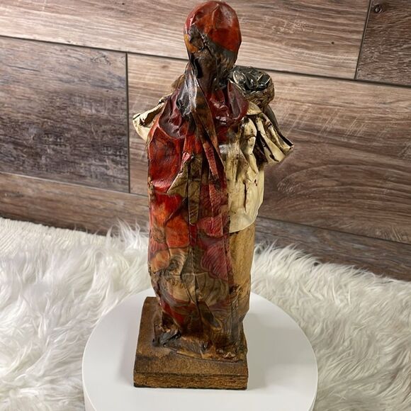 Mexican Handcrafted,Handpainted Wire and Paper Woman, Vintage - Picture 5 of 8